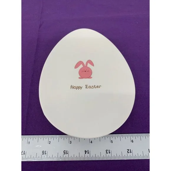 Gotta Get a Gund Happy Easter Egg Dinner Plate Decor Pink Bunny "Happy Easter" - Picture 1 of 6